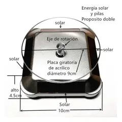 GENERICO - Exhibidor Mostrador Joyas 360 Giratorio Panel Solar - Pila