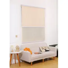 GENERICO - Cortina doble beige visillo mas blackout 150x240