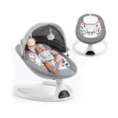 BABYMINE - Silla Mecedora Eléctrica Táctil para Bebé Gris -
