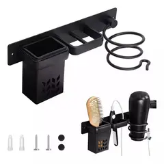 KUANGYE - Soporte De Secador De Pelo Montado En La Pared Para Baño