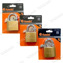 GENERICO - Candado De Seguridad Profesional 38mm Acero 3 Llaves Asaki