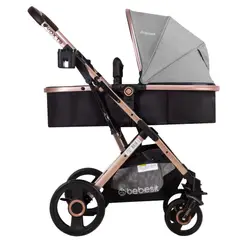 BEBESIT - Coche Cuna Paseo Vox Gold Gris