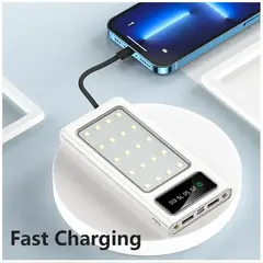 GENERICO - Power Bank Cargador y Luces Led 20000 mAh 10W 4 Lineas Resistente Compatible