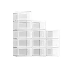 GENERICO - Set 4 Caja Organizadora De Zapatos Apilables Y Firme BLANCO