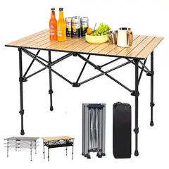 EVERSO - Mesa Plegable Camping Portatil Multiuso Exteriores 120x55cm