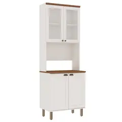 DF HOME - Despensa Alta para Horno 2 Puertas de Vidrio 800 Studio - Blanco 1534.0002