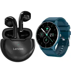 LENOVO - ZL02D reloj inteligente deportivo + combo HT38-Azul