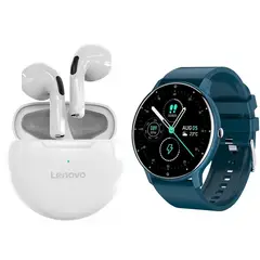 LENOVO - ZL02D reloj inteligente deportivo + combo HT38-Azul+Blanco