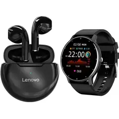 LENOVO - ZL02D reloj inteligente deportivo + combo HT38-Negro