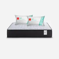 ROSEN - Colchón Wave 2 Plazas 150x190 cm + Almohadas Fibra Light