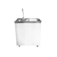 MODERN SPACE - Mueble Lavaplatos 80x50 Cm Termolaminado Blanco con Secador Derecho