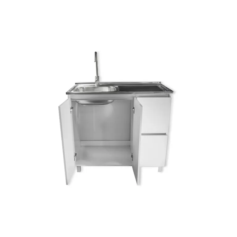 Mueble Lavaplatos 100x50 Cm Termolaminado Blanco con Secador Derecho