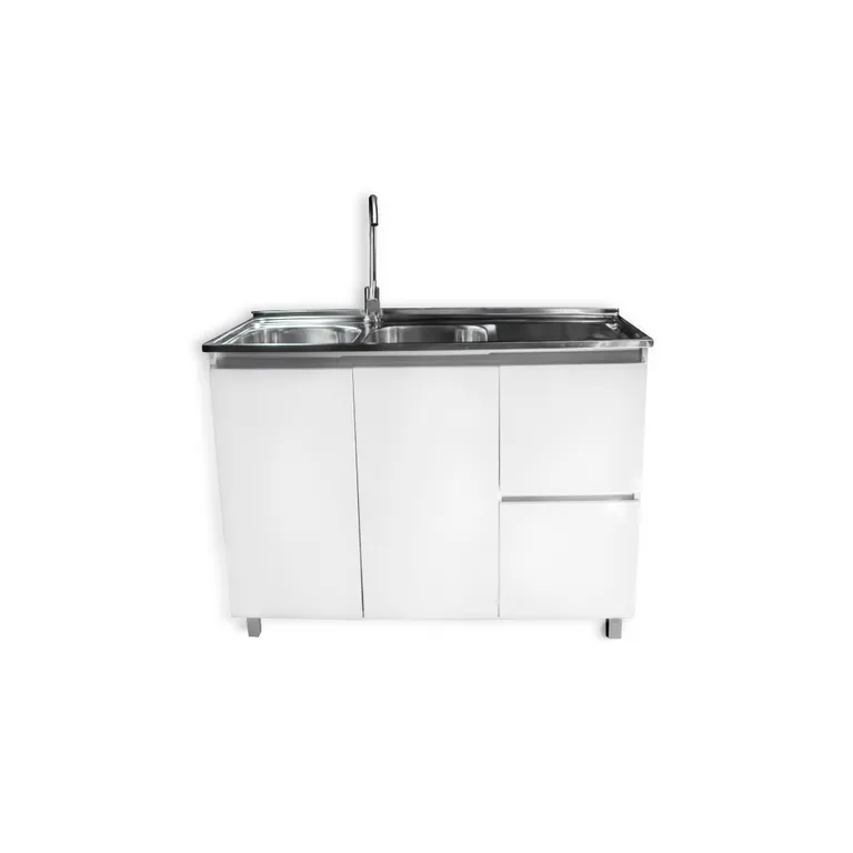 Mueble Lavaplatos 120x50 Cm Termolaminado Blanco con Secador Derecho