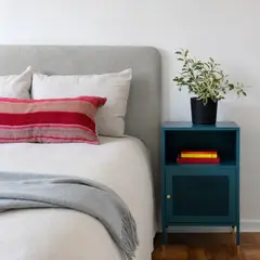 KABECEROS - RESPALDO CURVO - 1.5 PLAZAS - VELVET COLOR GRIS CLARO
