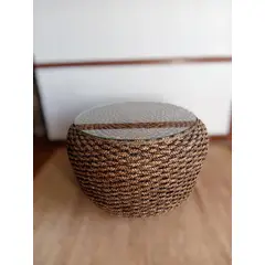 GENERICO - Mesa de Centro Circular Rattan Natural Bali