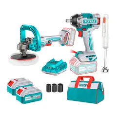 TOTAL TOOLS - Llave Impacto 500Nm + Pulidora Compacta + Minipimer 20v Total