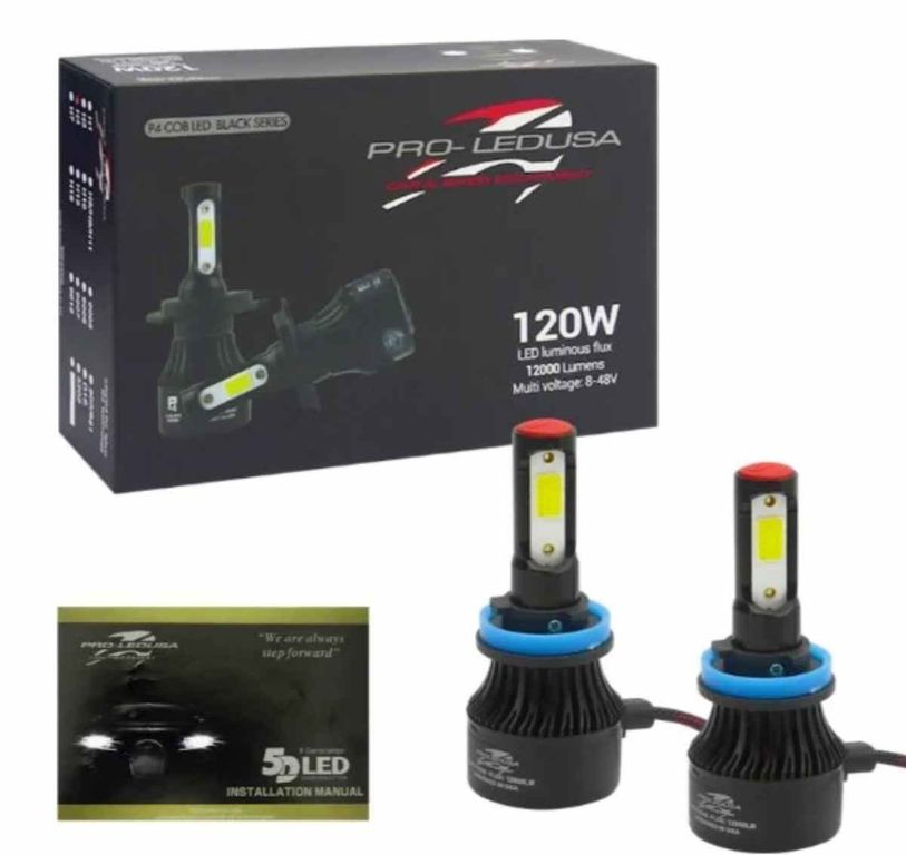 KIT AMPOLLETA LED H-11 PRO-LEDUSA 120W BLACK SERIES 12000LM