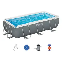 BESTWAY - Piscina estructural rectangular+Escalera+Bomba