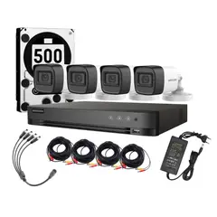 HIKVISION - Kit 4 Camaras 4 Bala Fhd 1080p Lite Dd 500gb
