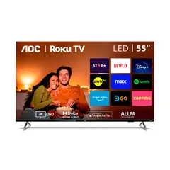 AOC - Roku TV LED 55” UHD 4K Smart TV 55U6125