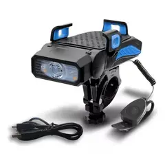 DEFENSOR FOREVER - Luz Led Bicicleta Delantera, Bocina Porta Celular, 4000 Mah.