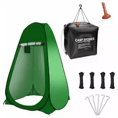 GENERICO - Carpa Baño Ducha Vestidor Portátil+Ducha Solar 40l Verde