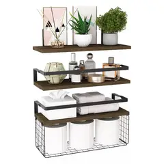 KUANGYE - Repisas Flotantes Para Montaje En Pared Kit X3 Estantes