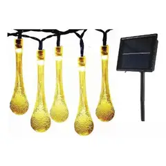 SHOP EHOME BAG - Guirnalda Solar Gotas De Agua Cálidas 30 Luces Led 6.5 Metros Navidad