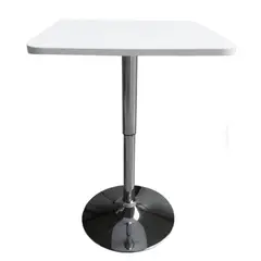 ARTIHOGAR - Mesa Bar de Altura Regulable Cuadrada 60 CM MDF Color Blanco
