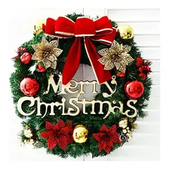 EVERSO - Corona De Navidad Para Colgar Adorno De Puerta Chimeneas 30cm