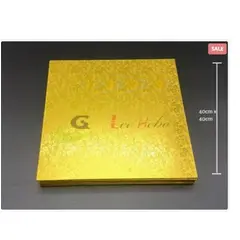 GENERICO - Base De Madera 40cm16in Cuadrada Dorada Reposteria