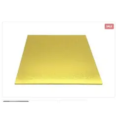 GENERICO - Base De Madera 35cm14in Cuadrada Dorada Reposteria