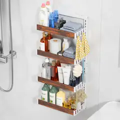 AIZO - Organizador Baño Sin Taladro 3Niveles para Ducha Puerta Ahorra Espacio