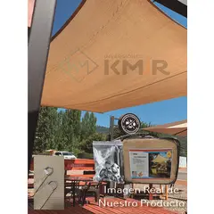 GENERICO - Toldo Vela Sombreadora 2x4 Beige 95% de Sombra + Kit