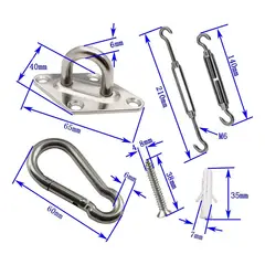 GENERICO - Toldo Vela Sombreadora 3x4 Beige 95% de Sombra + Kit