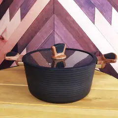 FISSMAN - Olla FEORELLA 20x10 cm / 2,67 Litros con tapa de cristal con fondo de inducción