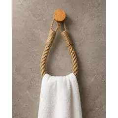 OEM - Porta Papel De Baño Dispensador Toallero Cuerda Rustica