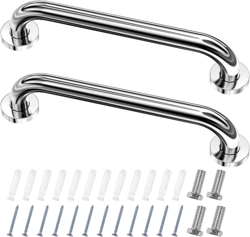 2 Barras De Seguridad Para Baño Apoyo 40cm Pasamanos Acero