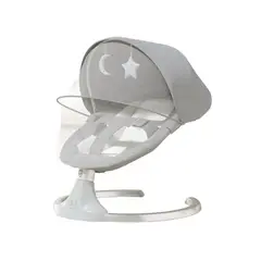 BABYLUNA - Silla Mecedora Smart para Bebes con Balanceo y Música Gris