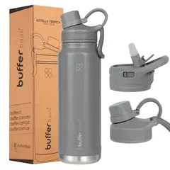 BUFFER FLASK - Termo Botella Agua Termica Acero Inox Buffer 1lt - Gris oscuro