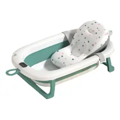 JAGIMA - Tina Bañera Plegable Bebé + Malla + Termómetro - - Verde