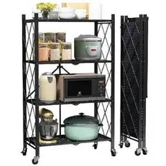 ANGELES DEL HOGAR - Estante Organizador Plegable Metálico Multiuso 4 Niveles…