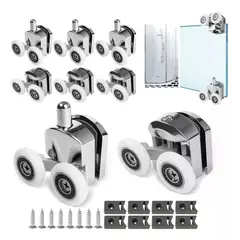 KUANGYE - Rueda Para Door De Baño De Ducha 4 Superiores Y 4 Inferiores