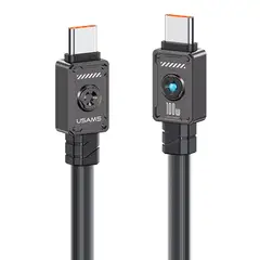 USAMS - Cable Cargador Tipo C A Tipo C SJ684 Luz Led 100w 12m Negro