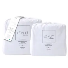 LE NUIT - 2 Sábanas 1 Plaza Polycotton 200 Hilos Essentials Liso Blanco