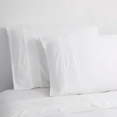 LE NUIT - 2 Sábanas 15 Plazas 100% Bambú 230 Hilos Essentials Liso Blanco