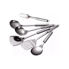 GENERICO - Set 6 Utensilios De Cocina Acero Inoxidable Premium - Cukin