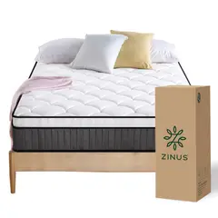 ZINUS - Colchón 2 Plazas 150x190x30cm Espuma y Resortes Pocket