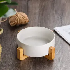 LERNEN - Plato Comedero Grande De Ceramica Para Perro Gato Xl