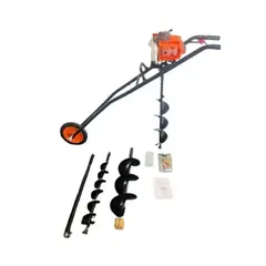 GENERICO - Barreno 63cc Version Con Ruedas + 3 Brocas+extension